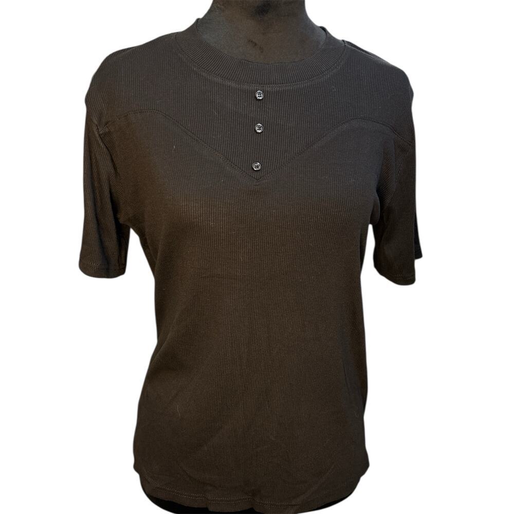 Black Short Sleeve Basic‎ Top – NWT, Size Large